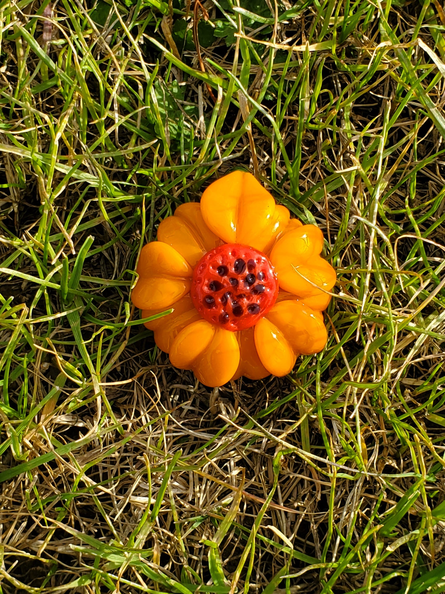 Flower Pendant - Yellow, and Orange