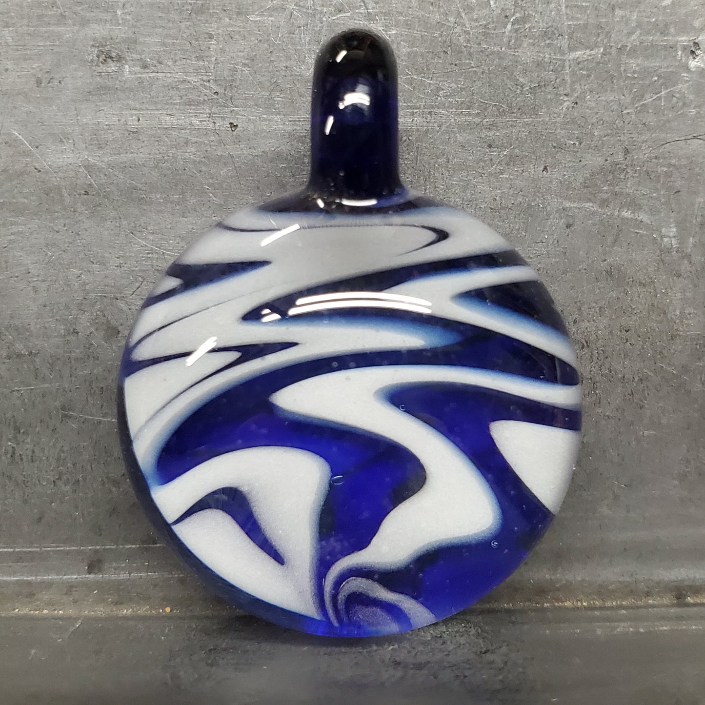 Zig-Zag Pendant - Blue and White