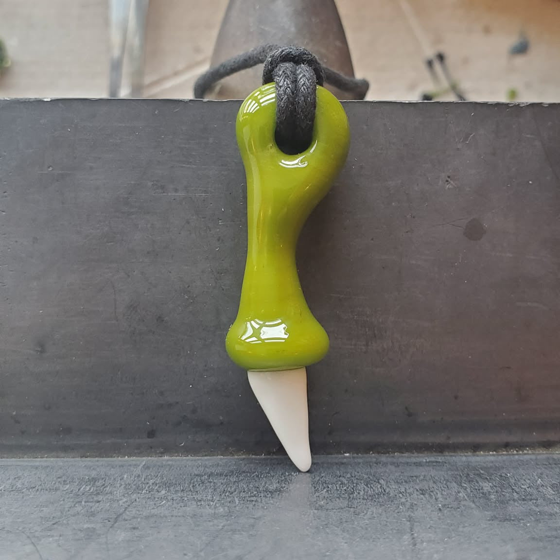 Single Claw Pendant - Green Timber