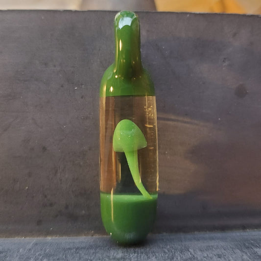 Encapsuled Mushroom Pendant Shamrock Green