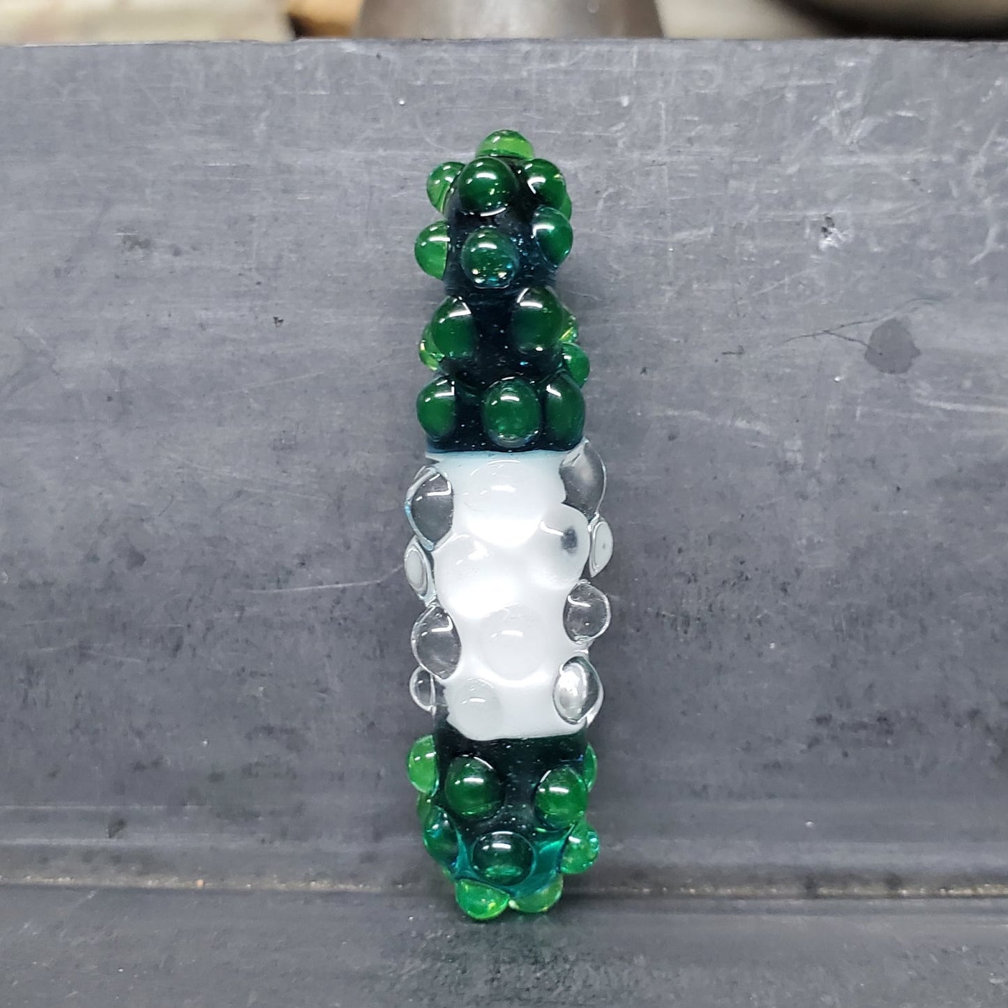 Bumpy Sensory Pendant - Blue Stardust and Green Ion UV