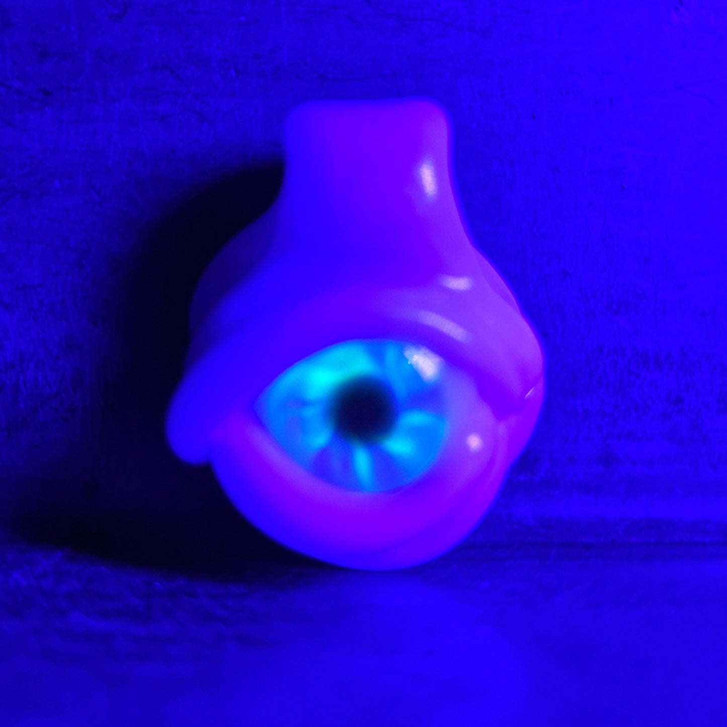 Eye Pendant - Pink Cadillac Eye and Green Ion Iris UV Eye Pendant