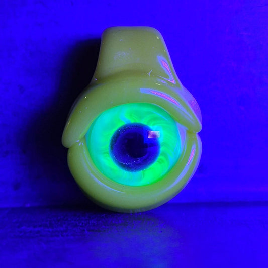 Eye Pendant - Banana Yellow Eye, and Green Ion UV Eye Pendant