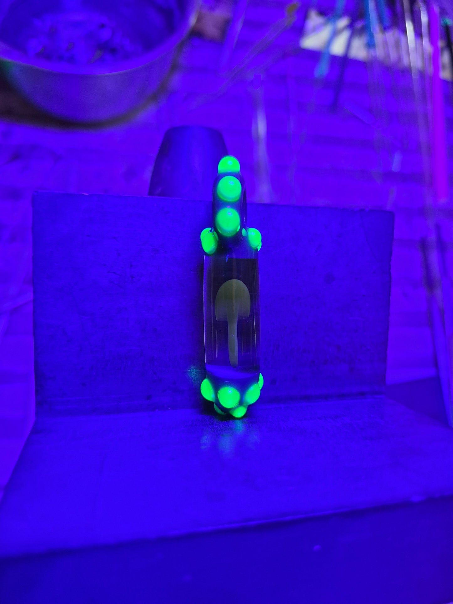 Encapsuled Mushroom UV Pendant - Timber Green Mushroom, Shamrock Green Capsule, and Green Ion Dots