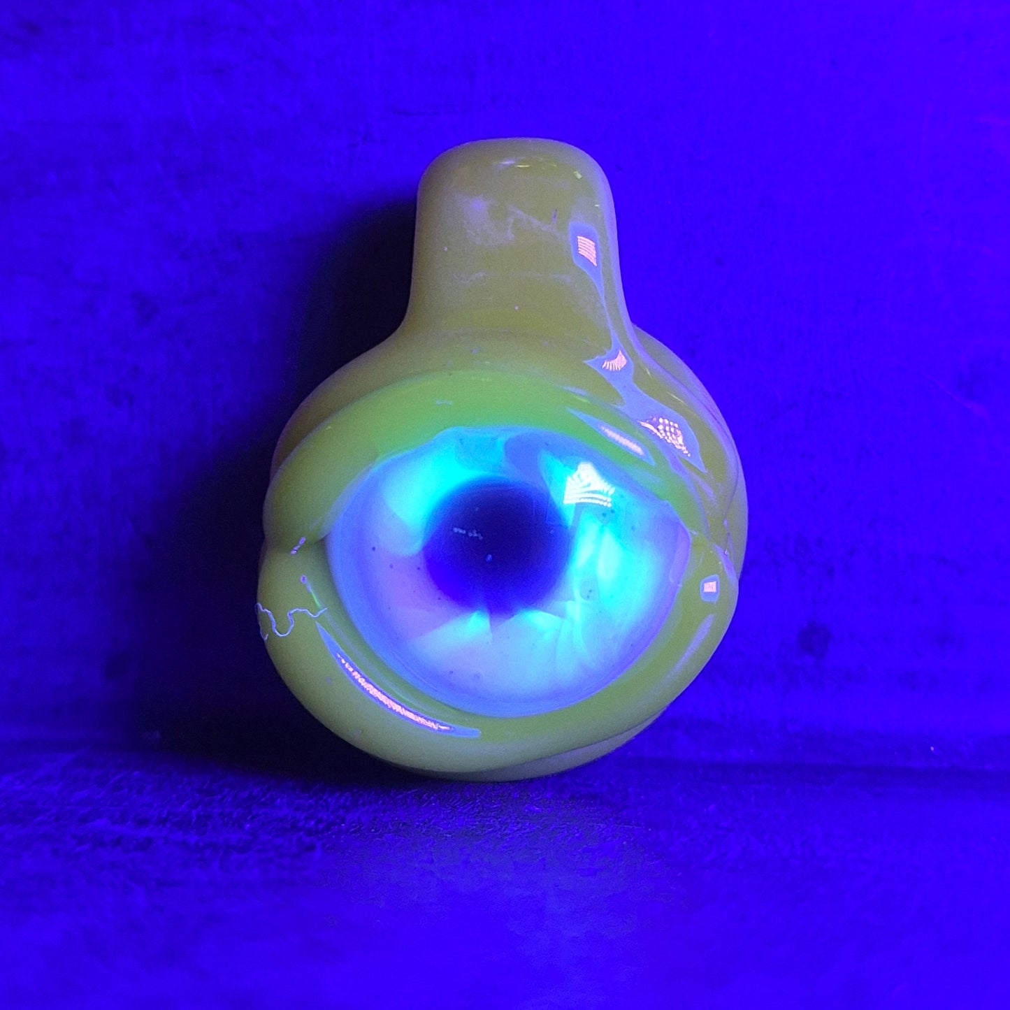 Eye Pendant - Banana Yellow Eye, and Green Ion Iris UV Eye Pendant