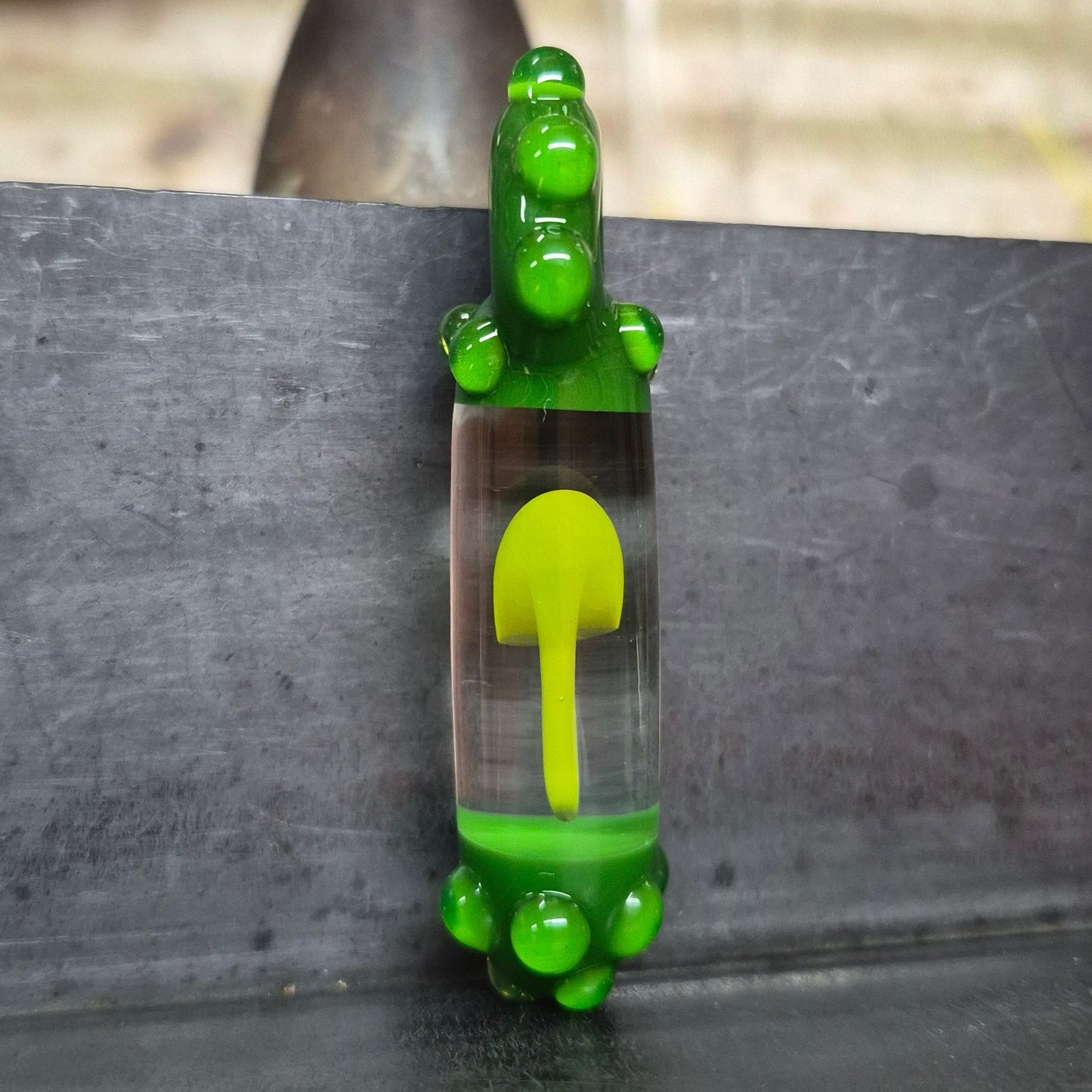 Encapsuled Mushroom UV Pendant - Timber Green Mushroom, Shamrock Green Capsule, and Green Ion Dots