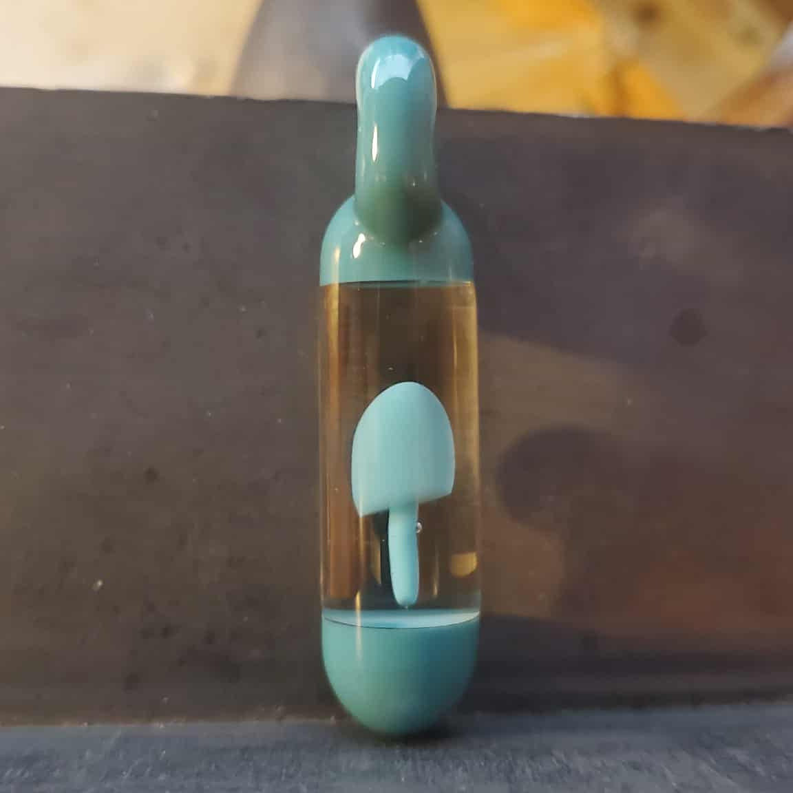 Encapsuled Mushroom Pendant - Siberia Blue