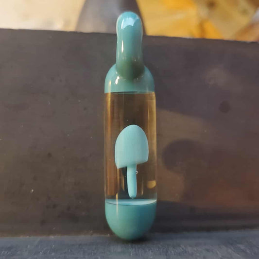 Encapsuled Mushroom Pendant - Siberia Blue